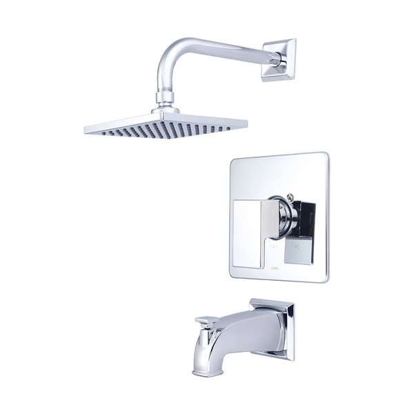 Pioneer Faucets Single Handle Tub and Shower Trim Set, Wallmount, Polished Chrome T-4MO100